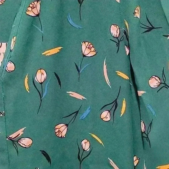 41 Hawthorn Green Floral 3/4 Bell Sleeves Size XS - Picture 4 of 7